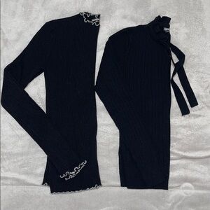 SET OF 2 Black Sweaters With Ruffles | US Size 4